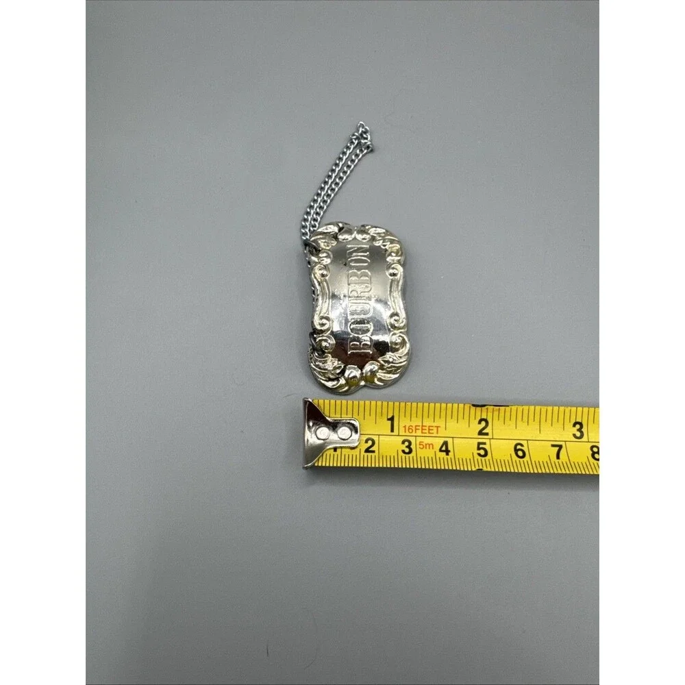 Vintage MC Delli Inc Silver Plate Decanter Liquor Tags Labels Set of 5 Japan